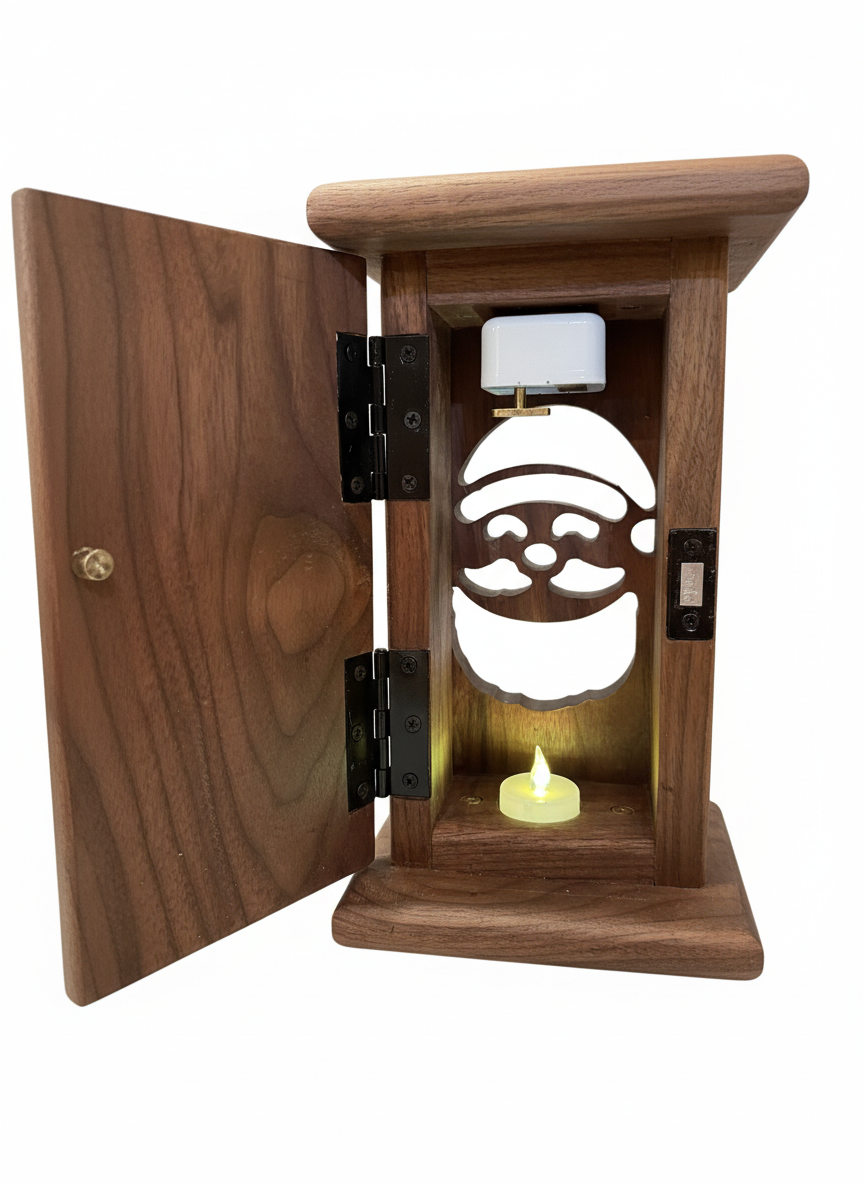 Santa Lantern - Walnut