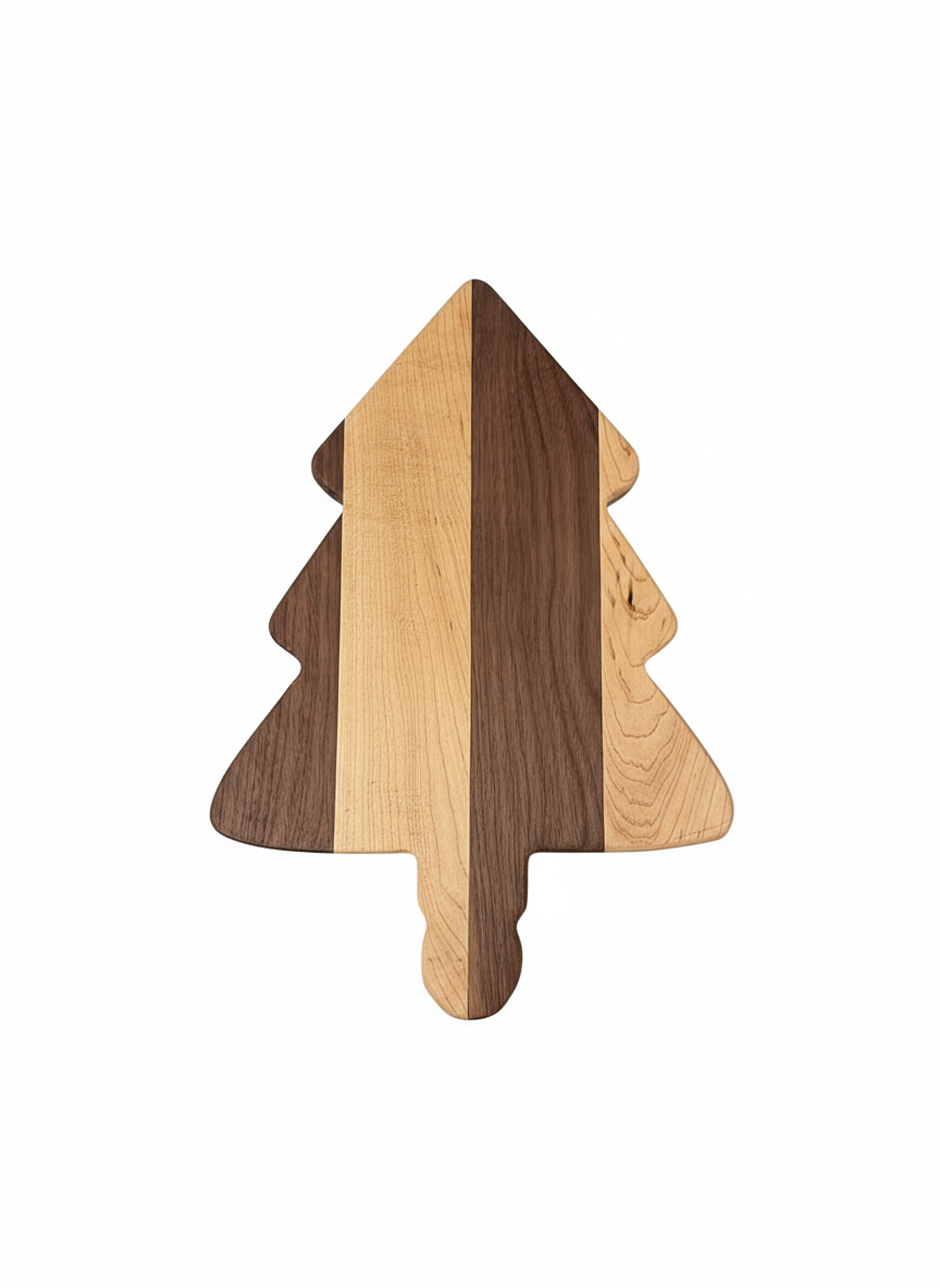 Multi-Wood Holiday Tree Cutting Board