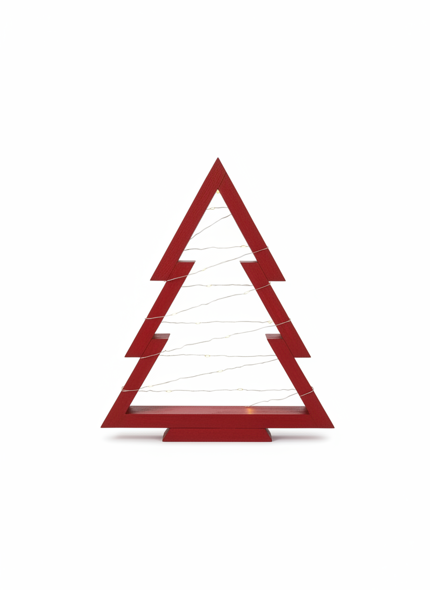 Festive Wooden Tree Light Decor